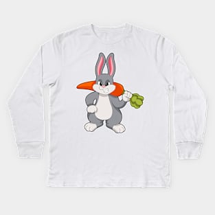 Rabbit with Carrot Kids Long Sleeve T-Shirt